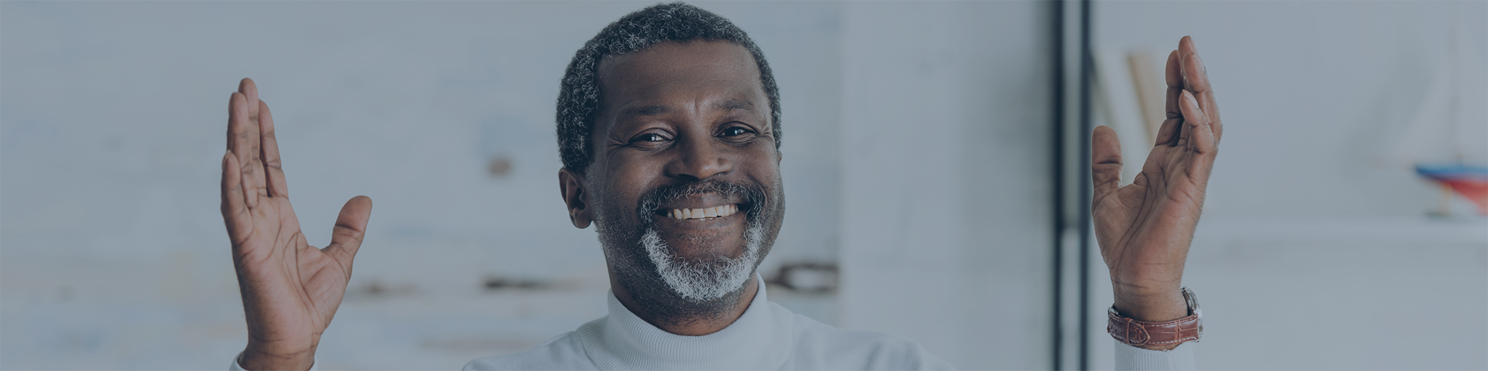 Bearded man showing off his smile