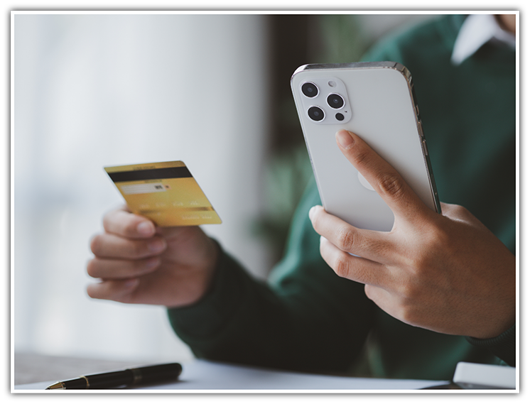 Holding phone and credit card