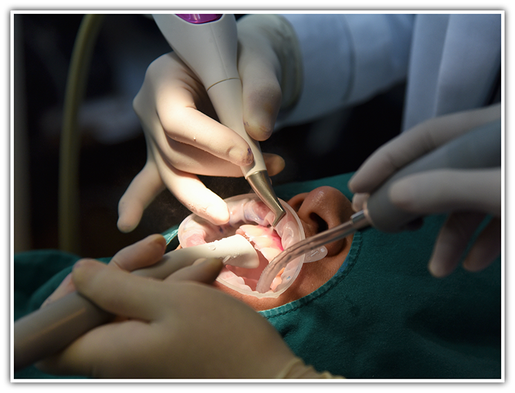 Patient receiving gum disease treatment