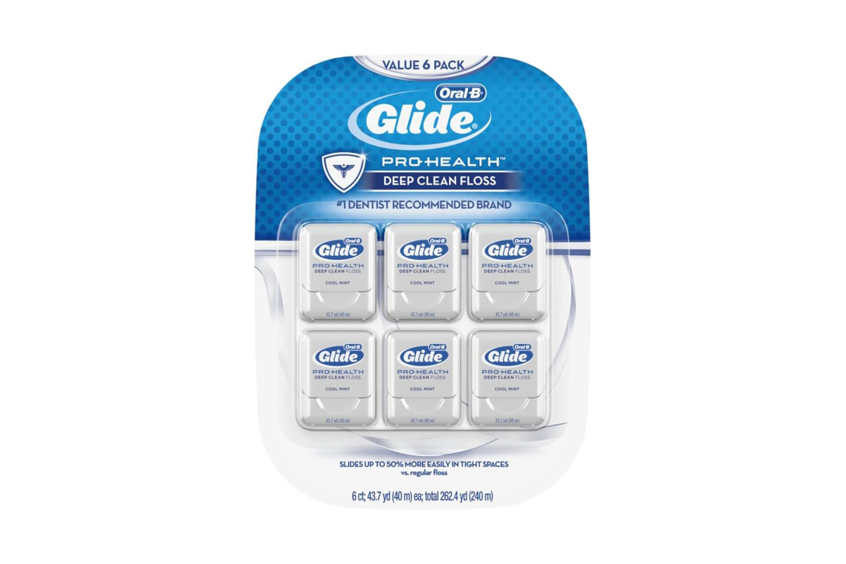 Six packs of Glide dental floss