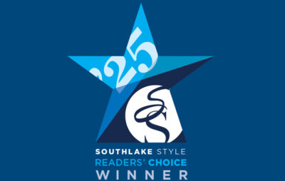 Blue star logo text stating “Southlake Style Readers Choice Winner.” Modern, celebratory tone.